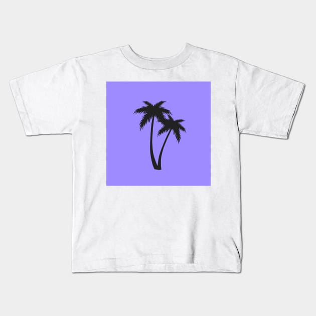 Purple palm trees Kids T-Shirt by Jasmwills